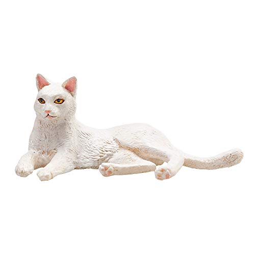 MOJO 387368 Katze liegend weiß 6 cm Bauernhoftiere – Bild 3