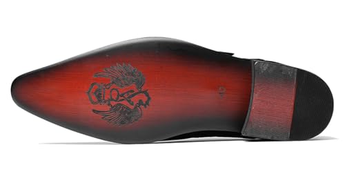 Santimon Men's Suede Dress Shoes Monk Strap Loafers | Formal Penny Loafers with Classic Buckle Closure & Non-Slip Rubber Sole for Business Casual, Wedding & Evening Events3