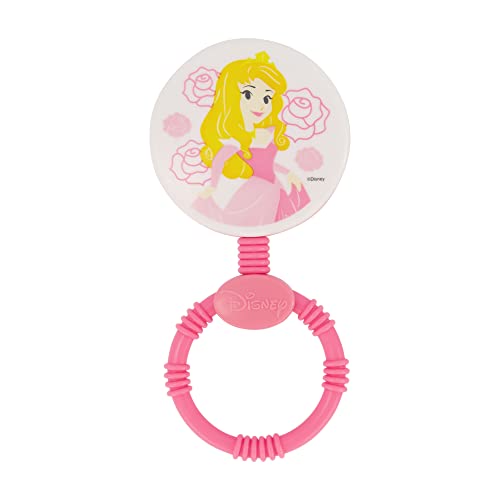 2 Pack Disney Princess Character Shape Rattle and Keyring Teether, Premium Toddler Birthday Toys, Infant Teething Toys, Great for Newborn Shower Gifts image 5