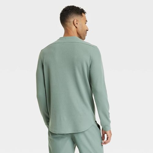 All in Motion Men's Waffle-Knit Henley Athletic Top -2