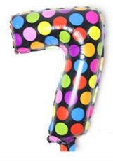 40CM Colorful Dots Foil Balloon Numbers 7 Air Fill (7)
