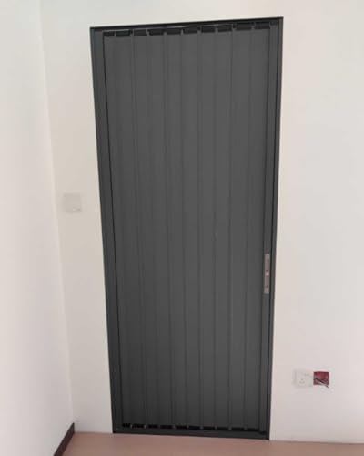 Porte pliante et coulissante grise 127x203 avec kit de séparation accordéon