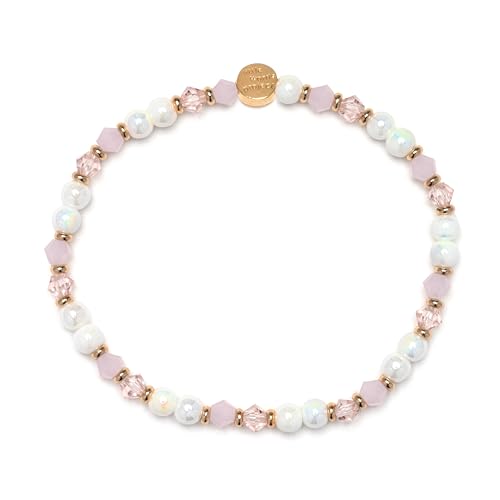 Pink Chalk Bracelet, The Original Word Bracelet, Made with Colorful Beads and Plated Brass Hardware, Handcrafted Design & Positive Message, Size SM