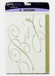 DDI - 8-Pack Hallmark Silver and White Bridal Shower Invitations (1 pack of 24 items)