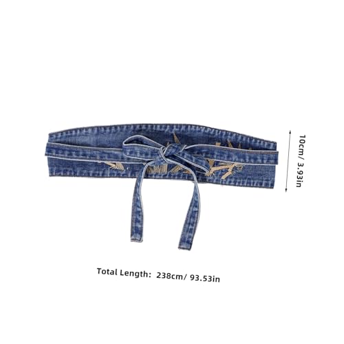 BESPORTBLE Vintage Denim Waist Belt Women Wide Corset Embroidered Leaf Fashion Waistband for Dresses Stylish Comfortable Fit2