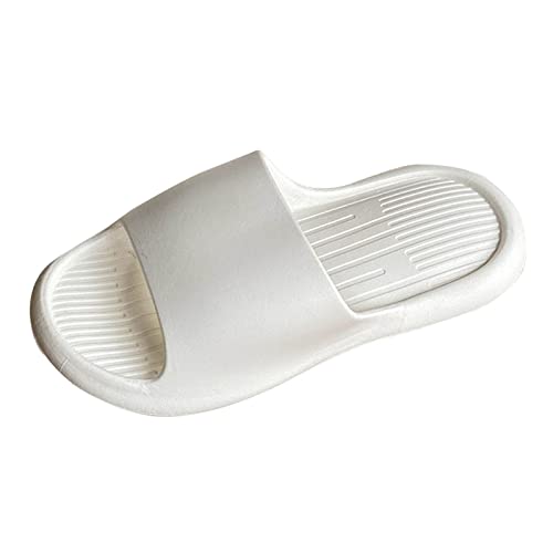 Zapatillas sencillas y de secado rápido para interiores, cuatro estaciones, baño, ducha, antideslizante, suelas gruesas, zapatillas de casa para mujer, zapatos de moda para mujer tacón, Blanco, 36 EU