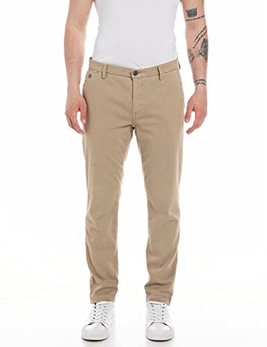 Replay Herren Chino Benni Regular-Fit mit Stretch, Sand 525 (Braun), 36W /...