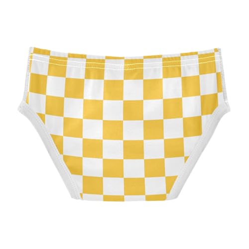 Yellow and Orange Buffalo Checkered Toddler Boy's Underwear 2T2