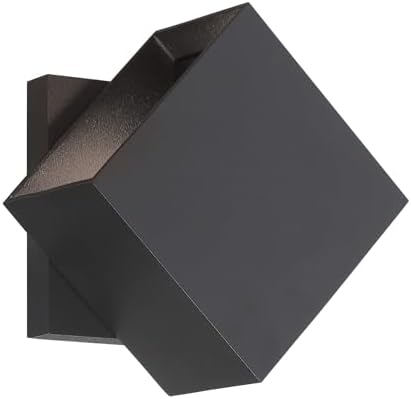 GEORGE KOVACS P1245-066-L Revolve LED Outdoor Wall Sconce, 2-Light, 6 Total Watts, 4.75-in H x 4.75-in W, Coal Black