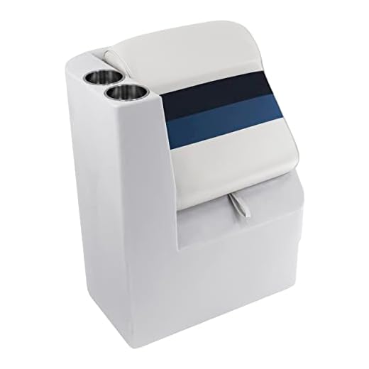 Wise 8WD1305L-1008 Deluxe Series Pontoon Left Lean Back Recliner, White/Navy/Blue