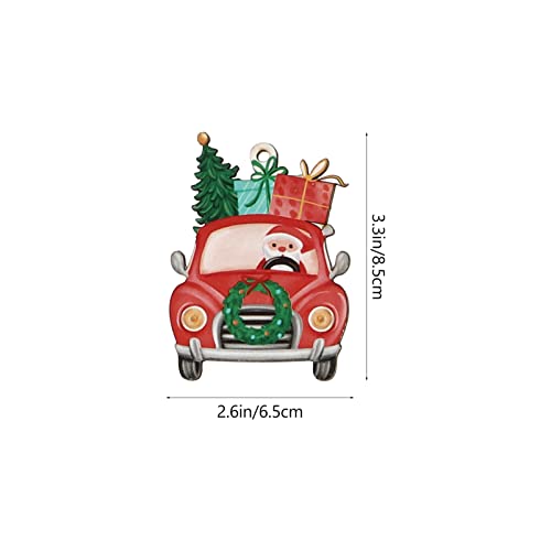 PRETYZOOM 12 peças de decoração para pendurar na árvore de Natal, caminhão vermelho, ornamentos para