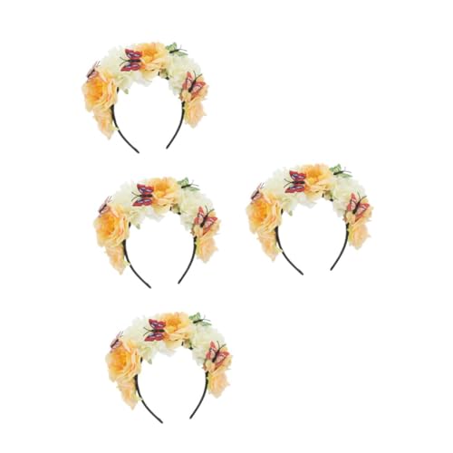 Tiare Mexicaine Vintage Fleurs Artificielles : Set de 4 Accessoires pour Fête d'Halloween