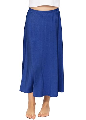 Image of STRETCH IS COMFORT Girls Skirts Flowy A Line Knee Length and Ankle Length | Elastic Waist, Kids School Skirt, Girls Maxi Skirt, Black Skirt For Girls, Faldas Para Ninas, Girls Long Skirt, Long skirts