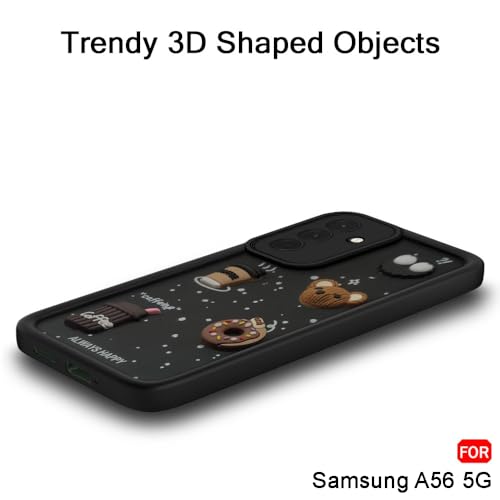 Image of TheGiftKart Back Cover Case for Samsung Galaxy A56 5G | Cute Fun Cartoon 3D Bear Coffee Case | Full Camera Protection | Shockproof Back Cover Case for Samsung Galaxy A56 5G (Silicone, Black)
