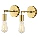 BAODEN 1 Light Brushed Brass Bathroom Wall Sconce Set of 2 Vintage Industrial Wall Lamp Pole Wall Mount Lighting Fixture?Gold Color?