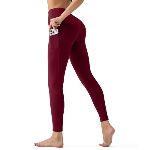 Image of YUDSUD High Waisted Leggings for Women with Pockets - Tummy Control Capris Yoga Pants for Workout Running Athletic Cycling
