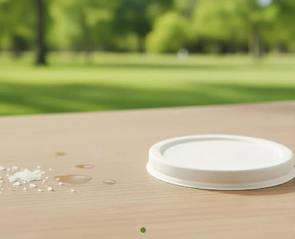 EARTH CLEANSE Virgin Food Grade Paper Bowl Lids, White Disposable Covers, Secure Fit & Leak-Resistant, Ideal for 50 ml Bowls, 2500 Count Bulk Pack for Restaurants & Food Service