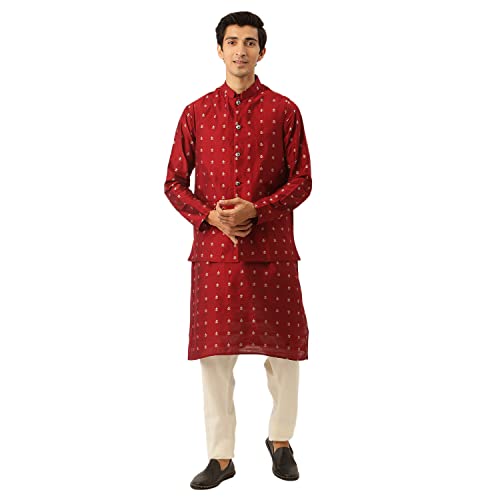 Image of SOJANYA (Since 1958 Men's Pure Cotton Sequined Embroidred Kurta - Perfect for Festivals & Functions