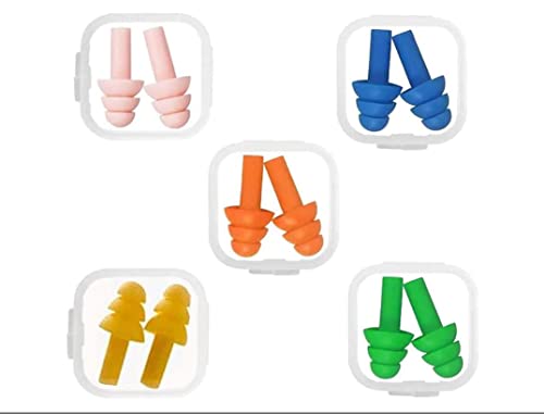 Tapones de Oídos de Silicona Reutilizables (5 Pares)