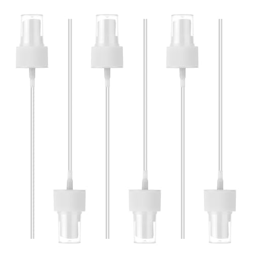 6 Pack Spray Bottle Top, Spray Bottle Nozzle Sprayer Tops Replacement Pump Plastic for Essential Oil Bottles, White