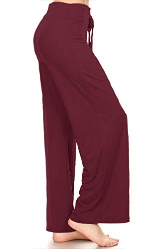 Image of Leggings Depot Women's Wide Leg Drawstring Pajama Pants for Lounge, Sleep