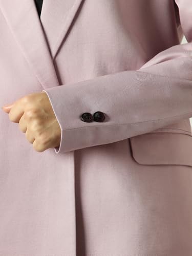 Image of High Star Women Solid Longline Length Oversized Notch Lapel Collar Full Sleeve Blazer