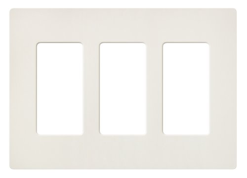 Image of Lutron Claro 3 Gang Decorator /Rocker Wallplate, Satin, Biscuit (1-Pack) | SC-3-BI