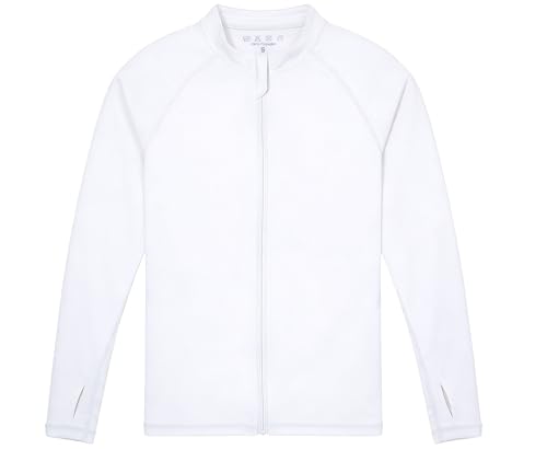 Image of Roadbox UPF 50+ Boys Zip Up Rash Guard Kids Long Sleeve Swim Shirt