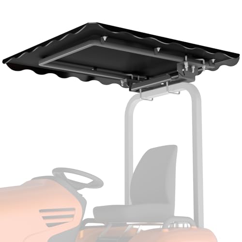 UEDET Universal Tractor Canopy for Rops/Tractor Zero Turn Mower 2-3 Heavy-Duty Polycarbonate Umbrella/Sun Shade/Roof Black