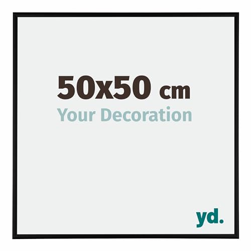 yd. Your Decoration - Cadre 50x50 cm - Noir Mat - Cadres Photos en Aluminium Avec Verre acrylique - Anti-Reflet - Cadre 50x50 - Kent