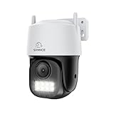 SANNCE 5MP Outdoor Security Camera, POE IP Camera with Human/Vehicle Detection, Pan & Tilt, Auto Tracking, Color Night Vision, Two-Way Audio, IP66 Weatherproof for Home/Business Security