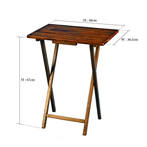 Rifiniti Portable Folding Tv Tray Table, Solid Indonesian Oak Wood Folding Tray Table For Dining, Outing, Laptop Computer Wooden #TOP1