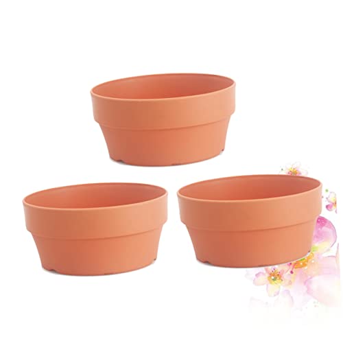 PHENOFICE 3piezas Cesta De Arcilla Sintética Maceta Japonesa Contenedor De Plástico para Suculentas