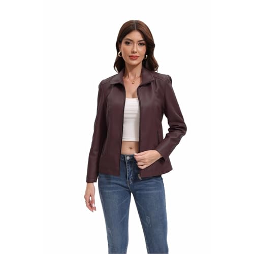 Veste en cuir pour femme stretch résolvant le manque de confort