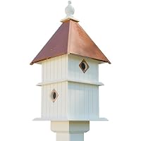 Wing & A Prayer Holly Bird House, techo de color cobre martillado