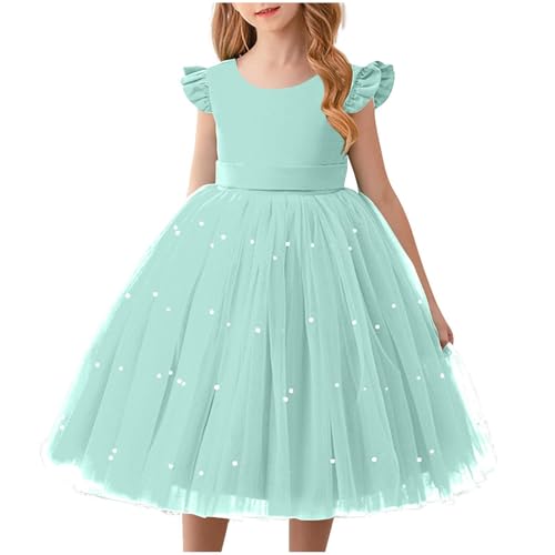 Girls Dress Wedding Guest Ruffle Tulle Mesh A Line Birthday Party Dress Princess Graduation Gown Kids Formal Dress