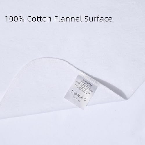 Image of 2 Pack Waterproof Crib Pad, 34 inch x 72 inch, Reusable Incontinence Flannel Crib Protector for Baby, Toddler, Elders and Pets - White
