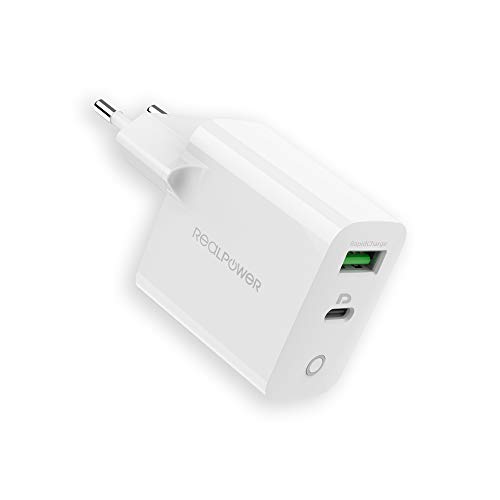 Realpower PC-65 Chargeur USB C Power Delivery, Bloc d'alimentation USB-C avec Quick Charge & GaN Tech, Chargeur USB C PD pour MacBook Pro, iPhone 11 Pro,...