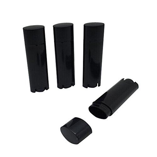 4.5g Plastic Empty Oval White Containers Small Sample Tubes Plastic Lip Balm Tubes Lipstick Tube Pack of 10 (Black)