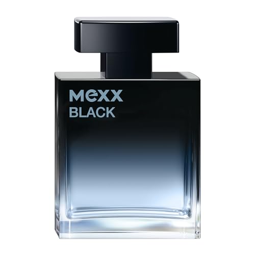 MEXX Black Man Eau de Parfume, seductora fragancia intensa con notas acuáticas amaderadas para hombres sensuales, 50 ml