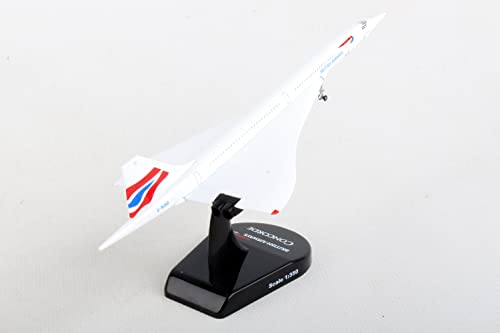 Daron Worldwide Trading Postage Stamp British Airways Concorde Vehicle (1/350 Scale), White,Black #TOP4
