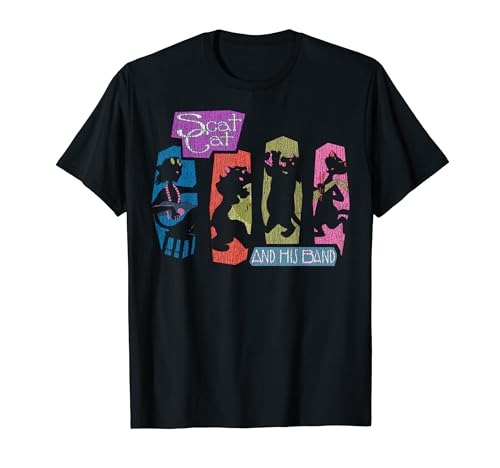 19DNAC00021A-001 Disney Aristocats Scat Cat And His Band Silhouettes Maglietta