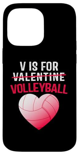 Carcasa para iPhone 14 Pro MAX V is for Juegos de Voleibol Divertido Día de San Valentín Deporte