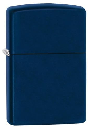 Image of Zippo Classic Navy Matte Windproof Lighter - Smooth Blue Finish, Refillable, (BIS Certified)