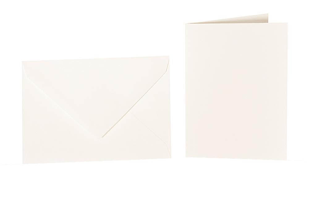 75 sobres de colores DIN C5 (162 x 229 mm) con tarjetas plegables a juego DIN A5 (150 x 200 mm) en color marfil