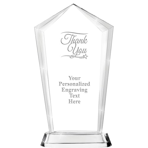 Crown Awards Personalized 12.20" Engraved Thank You Skyscraper Crystal Award