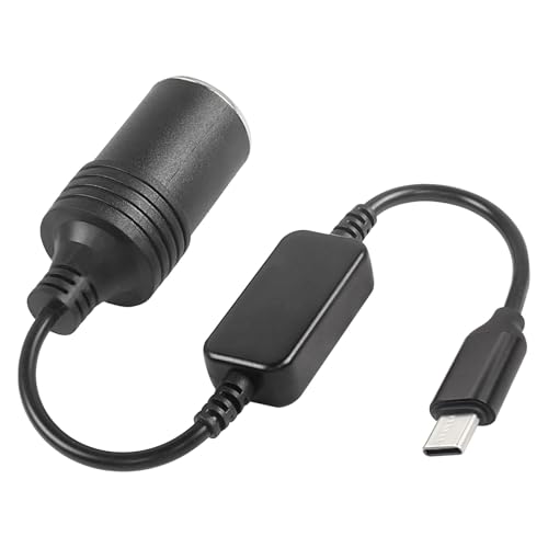 Leloco USB C 5V Stecker auf 12 V Auto Zigarettenanzünder Buchse Konverter 60 cmUSB C Zigarettenanzünder Adapter Für Auto Zigarettenanzünder Fahren Recorder DVR Dash Kamera GPS