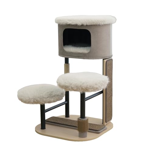 Árbol para Gatos Moderno de 4 Niveles con Sisal y Perchas