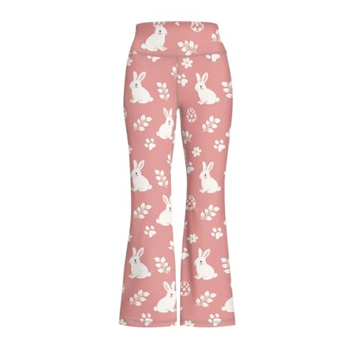 Image of Girls Leggings Floral Print High-Waisted Flared Pants 5-14 Years