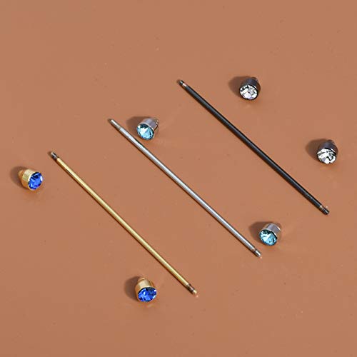 Sparkling Crystal Stone Collar Bar Tie Necktie Pins Shirt Collar Stud Bar for Men with Gift Box4